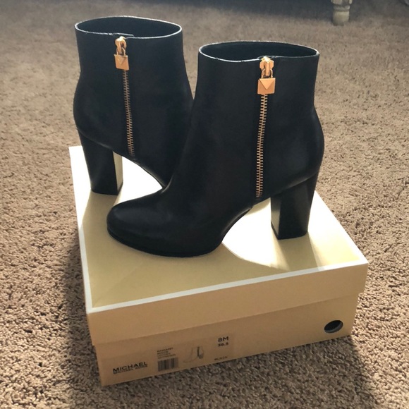 Michael Kors Shoes - Michael Kors Leather Heel Booties